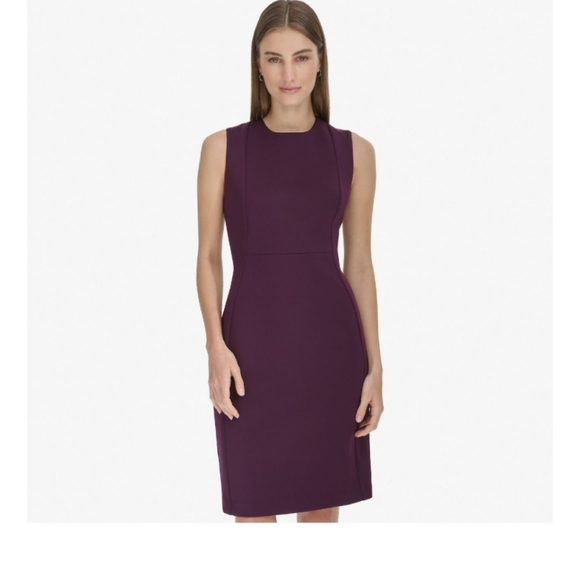 Andrew Marc Sleeveless Sheath Dress Color: Aubergine, Size: 14 (EUC) - Picture 1 of 12